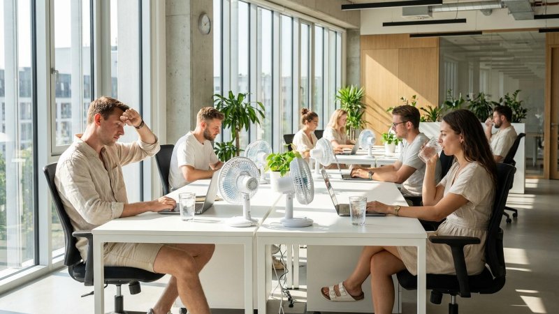 Sommerhitze im Büro: Effizientes Arbeiten trotz hoher Temperaturen