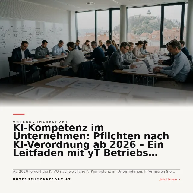 Share-Card fuer KI-Kompetenz im Unternehmen: Pflichten nach KI-Verordnung ab 2026 – Ein Leitfaden mit yT Betriebs GmbH (yourTARGET)